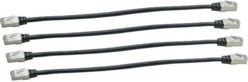 Hager TN733 RJ45 Patchkabel Cat6 Ethernet LAN, Schwarz, 4er-Set, Länge: 0,3 m - Bild 1
