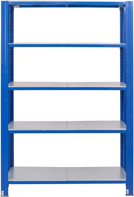 AR Shelving T Profile Steckregal Blau & Verzinkt mit 5 Böden, B/T/H: 250 x 120 x 30 cm - Bild 1