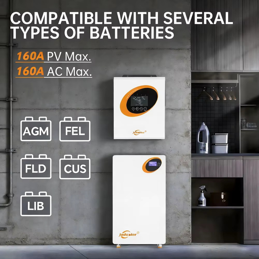 Jsdsolar Hybrid-Solarwechselrichter 12KW 48V mit MPPT-Solarladegerät und Dualem AC-Ausgang in Weiß - Bild 4