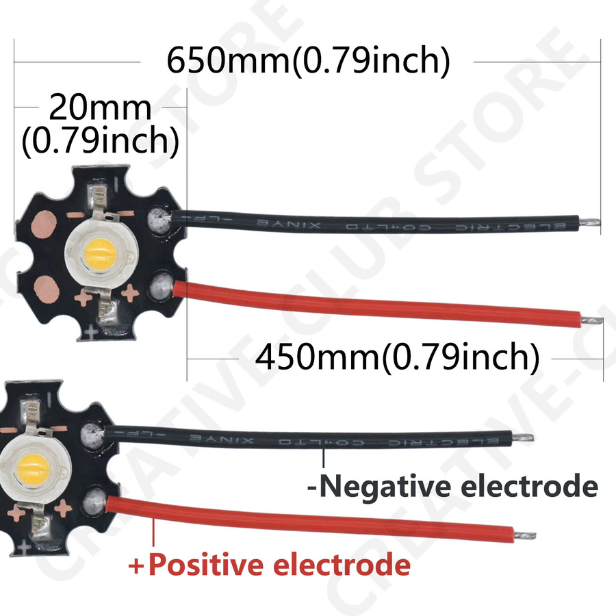 10 Stück DT&ZM Hochleistungs-LED WireSMD-COB-Dioden mit PCB, 20 mm, Farben: Rot, Grün, Blau und Multicolour - Bild 4