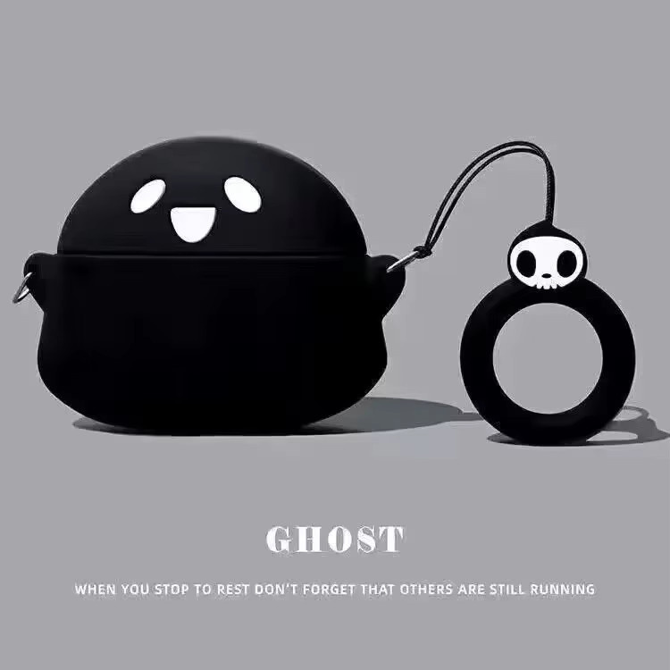 Xiaomi Silikon-Schutzhülle für Redmi Buds 6 im niedlichen Cartoon-Geist-Design, Farbe: Schwarz - Bild 2