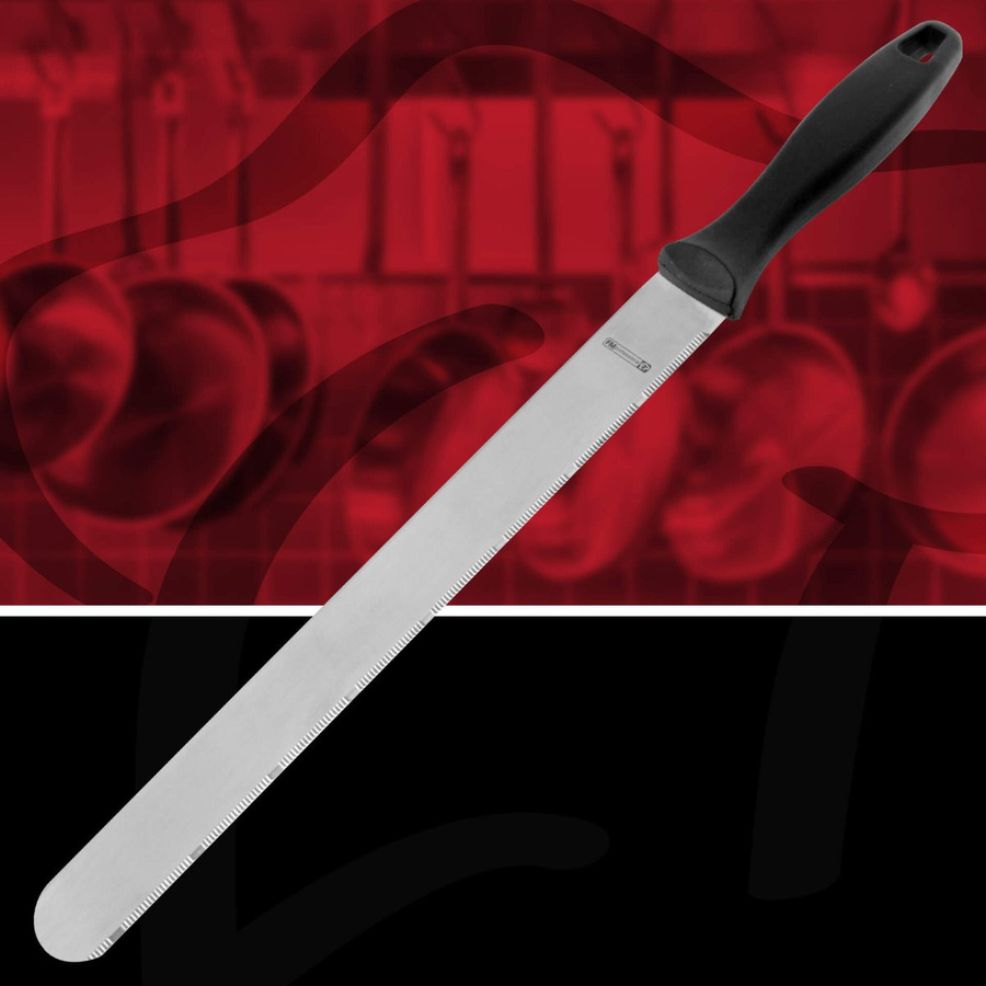 FMprofessional Bäckermesser aus Edelstahl in Silber und Schwarz, zweiseitig schneidend, Länge: 43,5 cm - Bild 2