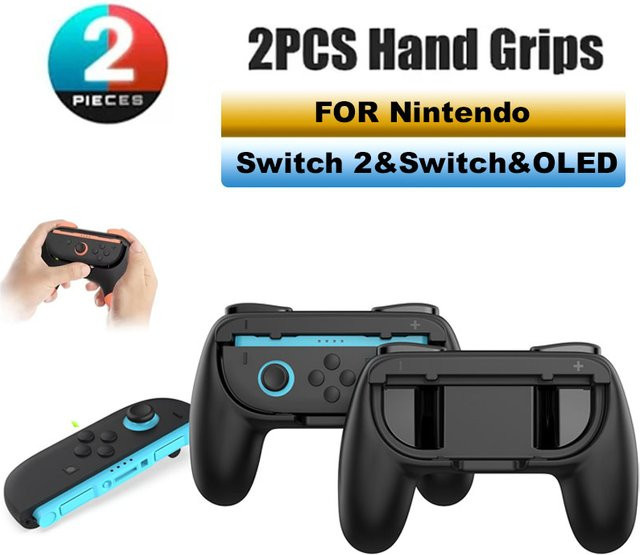 TECTINTER Handgriff-Set mit Schutzhülle für Nintendo Switch und Nintendo Switch OLED, Joypad-Ständerhalterung in Schwarz - Bild 1