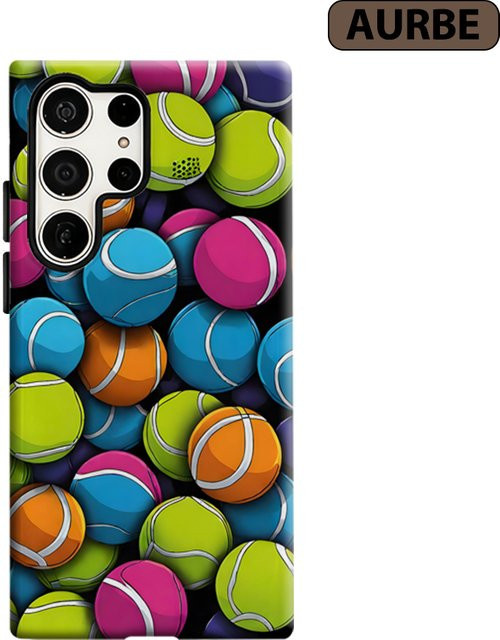 Potdemiel Neon Tennis Handyhülle für Samsung Galaxy S26 S25 Ultra S24 S23 Ultra Plus Stoßfeste Doppelschicht Robuste Rückabdeckung in Multicolour - Bild 1