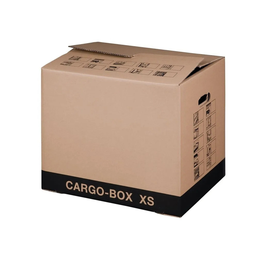 PROREGAL Cargobox XS Umzugskarton aus Wellpappe in Braun mit Steckboden und Grifflöchern, L x B x H: 45,5 x 34,5 x 38 cm - Bild 2