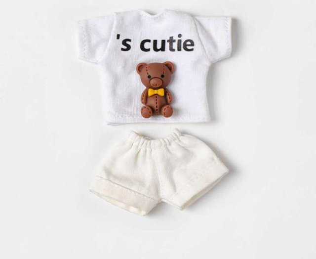 Fashnics OB11 Puppenkleidung Bären-Hasen-Set, Grau, Weiß, ab 6 Jahren - Bild 1
