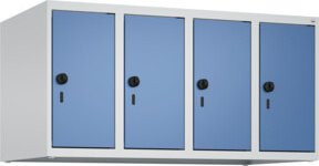 C+P Aufsatzschrank 7035/5023 mit 4 Abteilen und Sicherheits-Drehriegel, Farbe: Lichtgrau und Fernblau, B/T/H: 100 x 50 x 50 cm - Bild 1