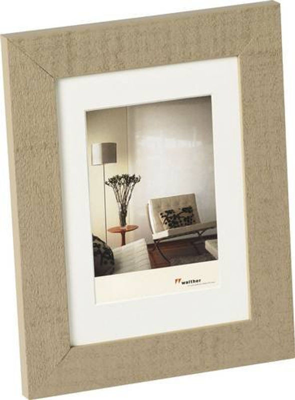 Walther Design Bilderrahmen aus Holz mit Passepartout in Beige-Braun, B/H: 20 x 30 cm - Bild 1
