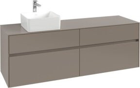 Villeroy & Boch Waschtischunterschrank Collaro Wandhängend in Volcano Black, B/T/H: 160 x 54,8 x 50 cm - Bild 1