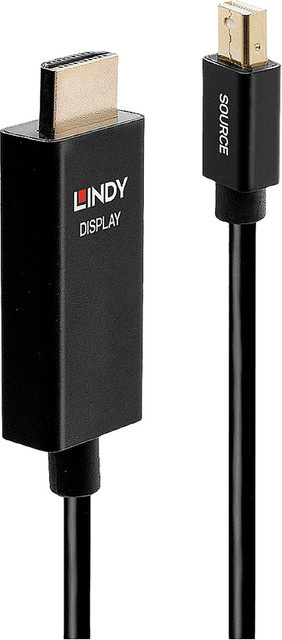Lindy Videokabel Mini DisplayPort auf HDMI, Schwarz, 50 cm, 4K Unterstützung mit aktivem Chip - Bild 1