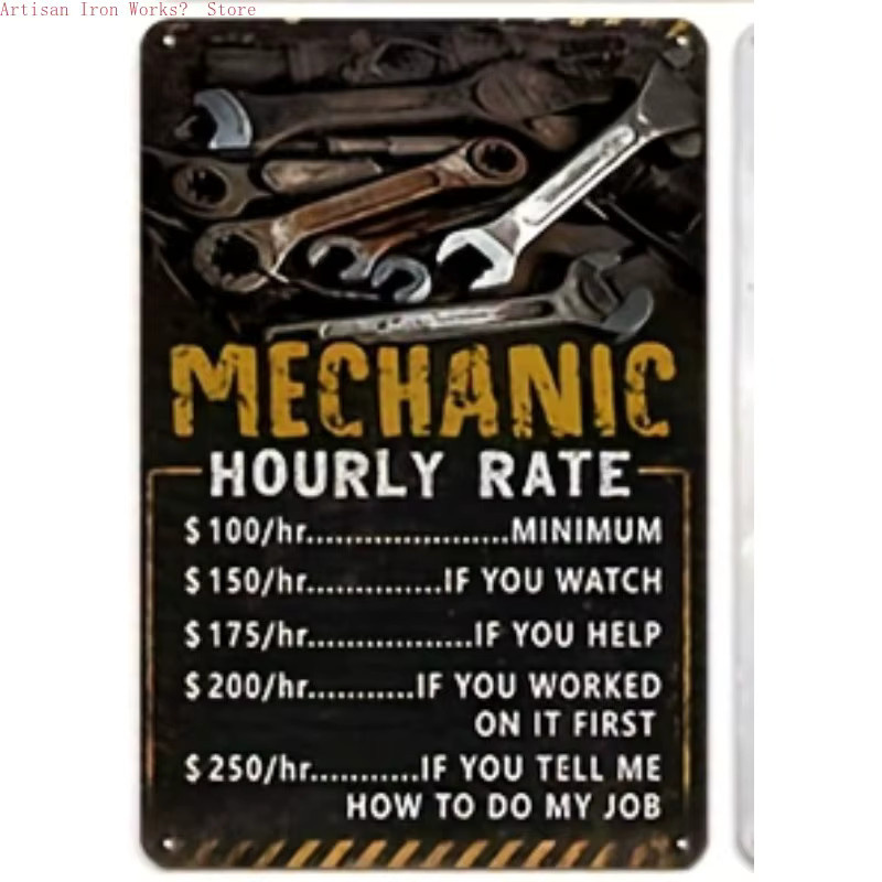 6er Set Potdemiel Vintage Metallschilder für Garage und Männerhöhle, Mehrfarbig, Rechteckig, B/H: 20 x 30 cm - Bild 4