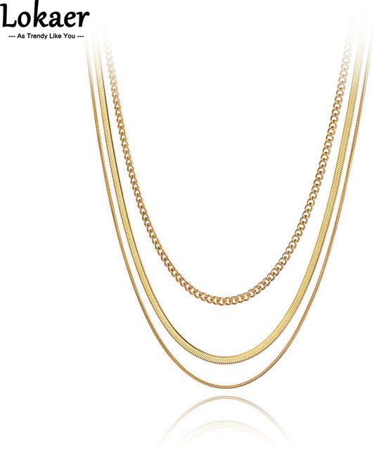 Lokaer Halskette Edelstahl, Gold, Damen - Bild 1