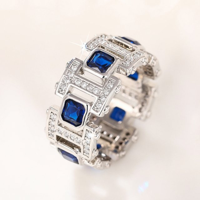 Huitan Ring, blauem Zirkonia, Silber, Damen - Bild 1