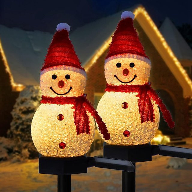 Peach Forest Solar-Schneemann Weihnachtsdekoration für Outdoor und Garten - Bild 1
