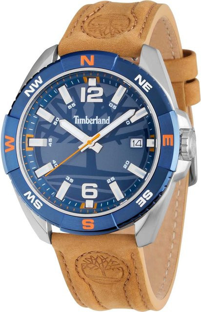 Timberland Herrenuhr, Quarz, Edelstahl, 45 mm, Leder, Blau, 5 ATM - Bild 1