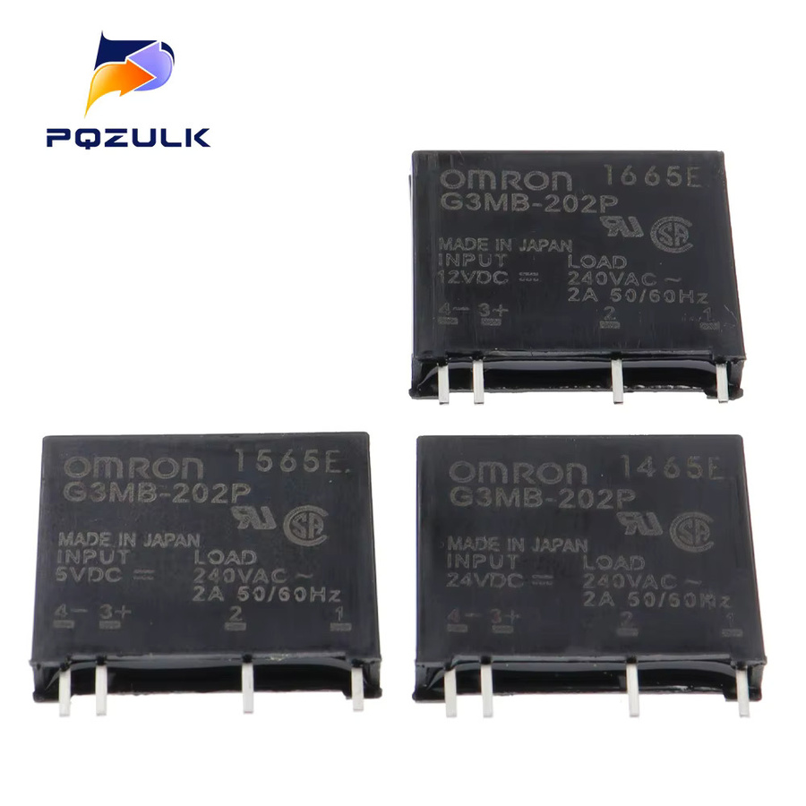 10er Set G3MB-202P-5VDC Solid State Relais für PCB, DC-AC, 5VDC Eingangsspannung, 240V AC 2A, Schwarz - Bild 2