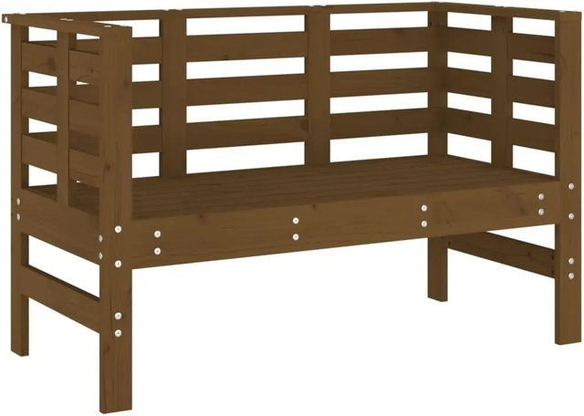 vidaXL Gartenbank aus Kiefer Massivholz in Honigbraun, B/T/H: 111,5 x 53 x 71 cm - Bild 1