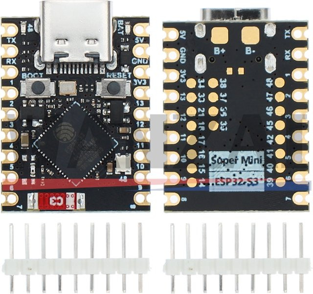 Bolantedz ESP32-S3 SuperMini Entwicklungsboard mit WiFi und Bluetooth in Schwarz - Bild 1