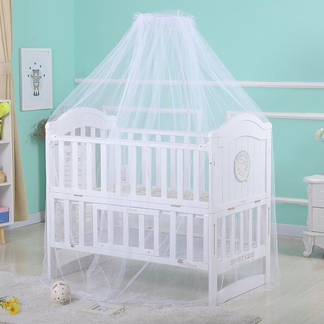 MARKET-1 Sommer-Moskitonetz für Babys als faltbarer Baldachin mit Ständer in Weiß - Bild 1