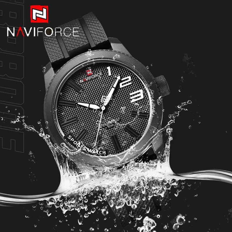 NAVIFORCE Armbanduhr, Quarz, Silikon, Schwarz, Herren - Bild 2