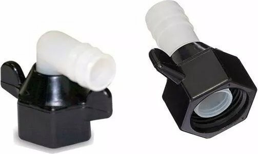 Shurflo Pumpenbeschläge Set mit 2 Stück: Gerade und Winkelanschlüsse 1/2 Zoll (12 mm) für Wohnwagen und Wohnmobil - Bild 1