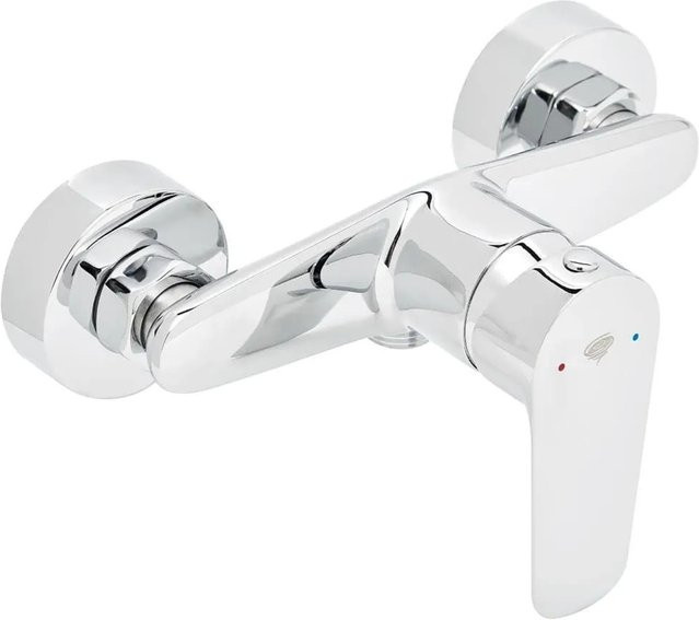 Swiss Aqua Technologies Duscharmatur Einhebelmischer aus Messing in Chrom, wandmontierte Duschbrausebatterie mit Wassersparfunktion - Bild 1