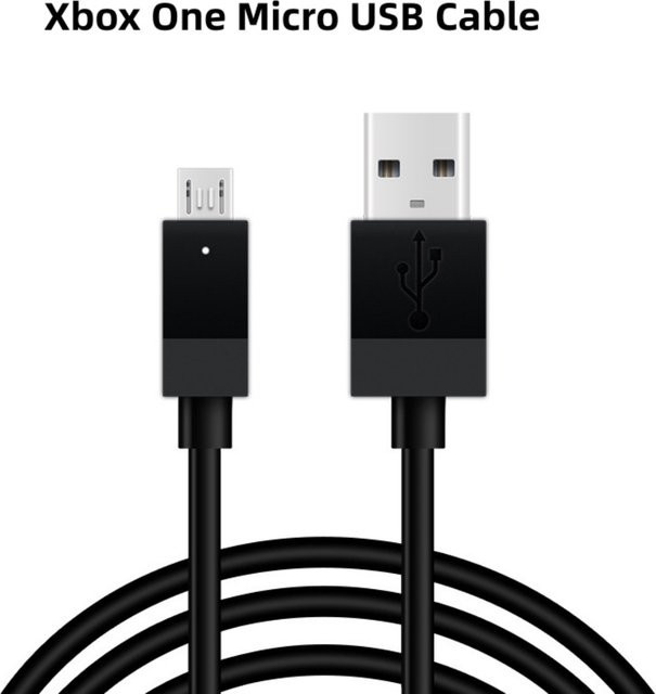 Micro-USB auf USB-C Ladekabel für PS5-Controller und Xbox Series S X Gamepad, Schwarz, Länge: 1 m bis 2,75 m - Bild 1