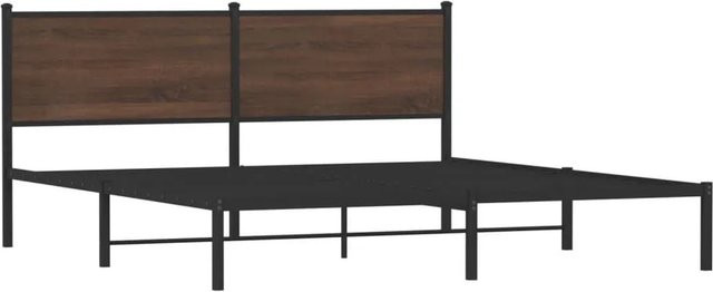 vidaXL Metallbett in Eiche Braun ohne Matratze B/T/H: 180 x 200 x 91,5 cm - Bild 1