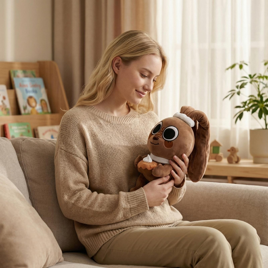 mernfsn Plüsch Hund Spielzeug mit Kuchenmotiv Stofftier - Bild 4