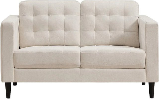 Dibalu Sofa in Beige mit Steppoptik und Stoffbezug, Breite: 141 cm - Bild 1