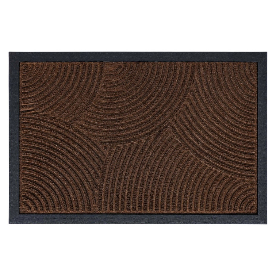 Relaxdays Fußmatte aus Polypropylen in Braun mit Wellenmuster und rutschfester Gummikante, B/T/H: 60 x 40 x 1 cm - Bild 2