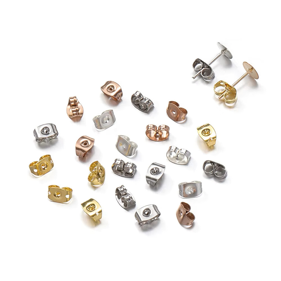 Ohrringe Rückseite Edelstahl, Gold, Unisex - Bild 2