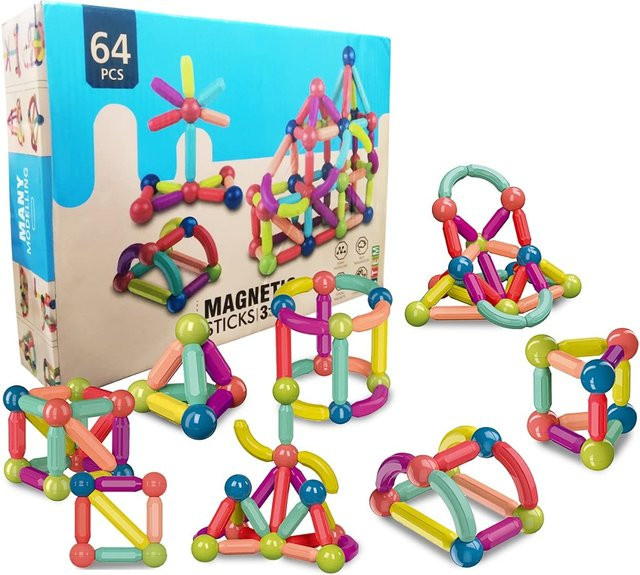 Super Merchant Magnetbausteine, 64-teiliges Set, ab 3 Jahren - Bild 1