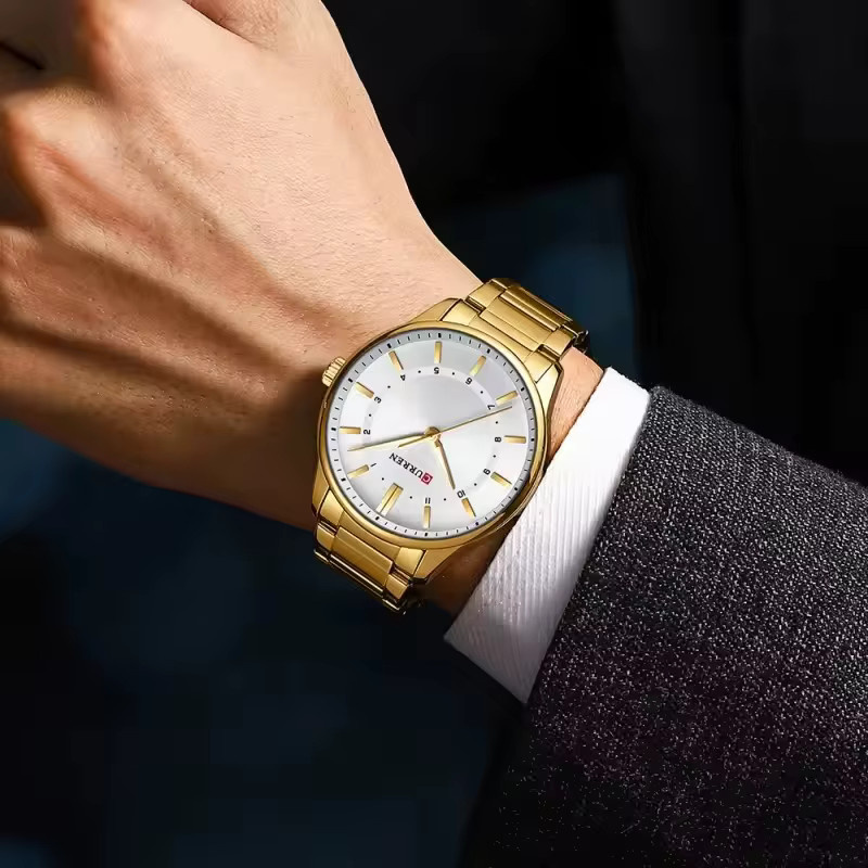 CURREN Armbanduhr Quarz, Edelstahl, Gold, Herren - Bild 2