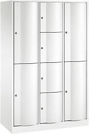 C+P Kombi-Schließfachschrank Resisto mit 3 Abteilen und 8 Fächern, Weiß, B/T/H: 114,8 x 54,0 x 195,0 cm - Bild 1