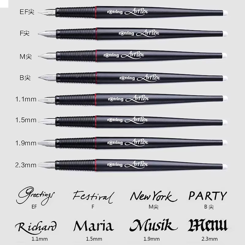 Rotring Art Pen Füllfederhalter in Schwarz für professionelles Skizzieren, Kalligraphie und technisches Zeichnen - Bild 3