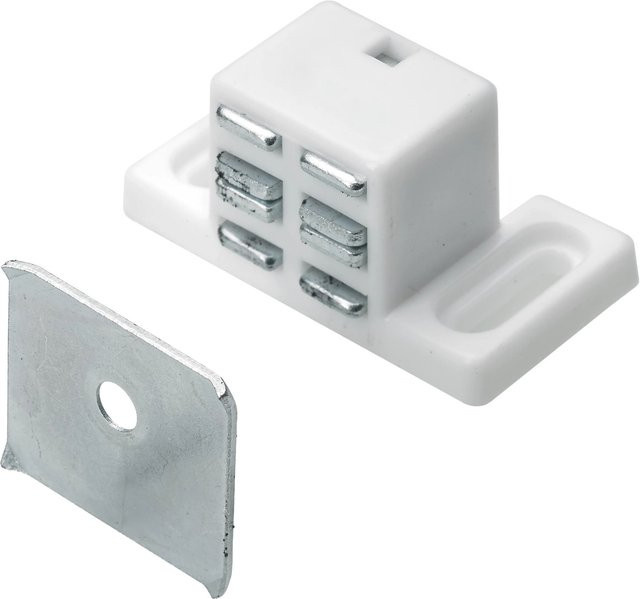 Hettich Magnetschnäpper Weiß, 2 Stück, B: 45 mm, H: 24 mm, T: 22 mm - Bild 1