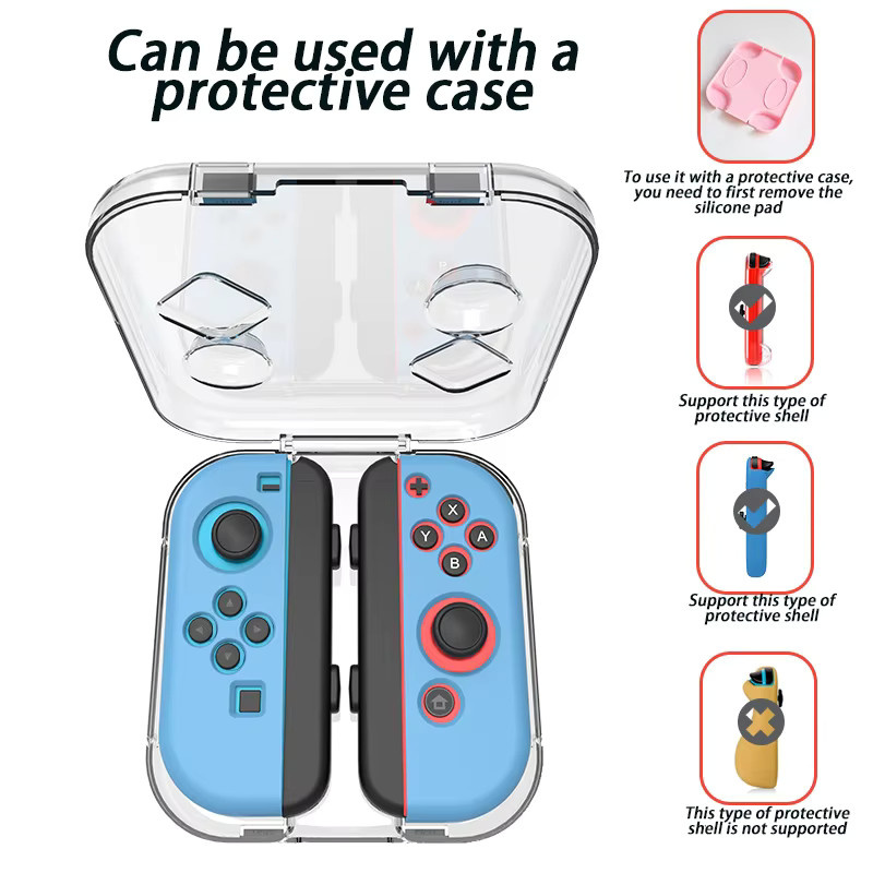 WLYX Schutzhülle für Nintendo Switch Joy-Con Links und Rechts, transparent, passend für Switch OLED - Bild 3