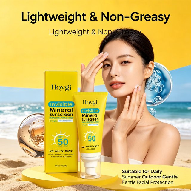 Hoygi Gesichtssonnencreme LSF 50, mit Ceramiden & Niacinamid, Unisex - Bild 1