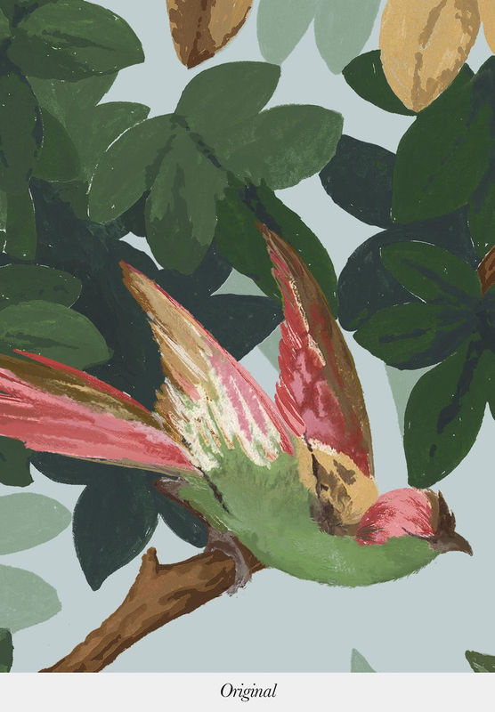 Isidore Leroy Tapete Les Oiseaux mit Natur- und Tiermotiven in Mehrfarbig, Vlies, B/H: 50 x 330 cm - Bild 2