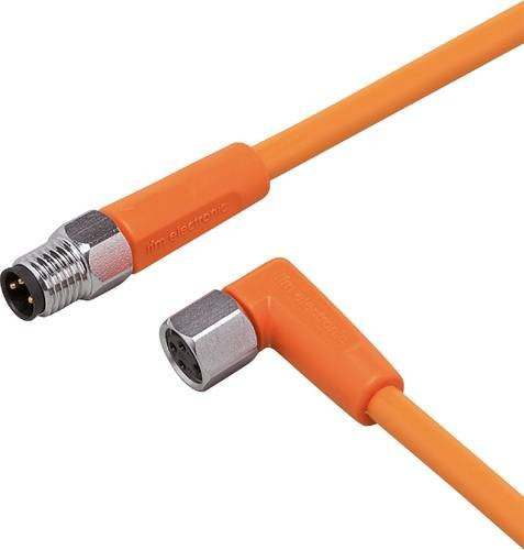 ifm electronic Verbindungsleitung EVT152, orange, 3-polig, Stecker gerade und Buchse gewinkelt, Länge: 5 m - Bild 1