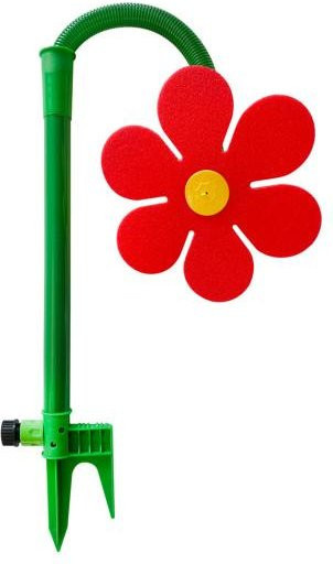Corefit Tanzende Blume Wassersprinkler mit Erdspieß, rot, 360-Grad rotierender Rasensprenger zur Gartenbewässerung - Bild 1