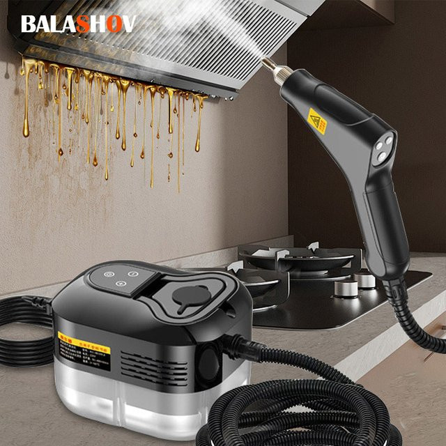 BALASHOV Tragbarer Hochdampfreiniger mit 2500 W in Grau für Haushalt, Küche und Auto - Bild 1