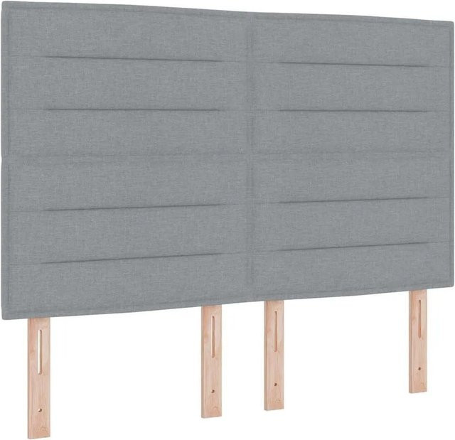 vidaXL Kopfteil für das Bett in Hellgrau aus Kunstleder und Textil, Breite: 144 cm, Höhe: 128 cm, Tiefe: 7 cm - Bild 1
