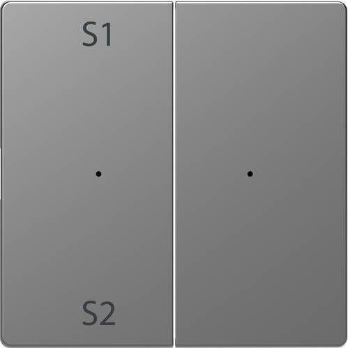 Merten Abdeckung für Wechselschalter System Design in Edelstahl und Silber/Grau MEG5226-6036 - Bild 1