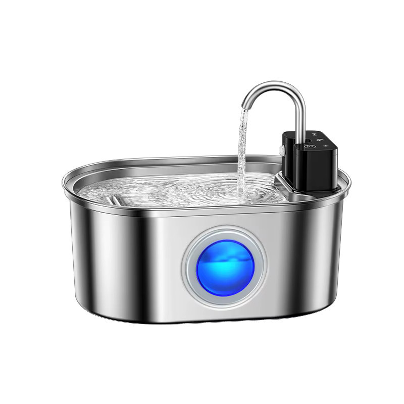 ROJECO Smart Trinkbrunnen aus Edelstahl für Katze und Hund mit Sensor, Farbe: Silber - Bild 3