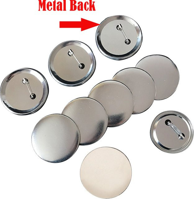 100 Stück Glänzende Metall-Rückseiten-Pins für Button-Badges in Silber, Blanko-Zubehör für Anstecker in 25mm, 32mm und 44mm - Bild 1