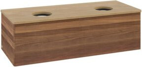 V&B Waschtischunterschrank Antao mit Beleuchtung in Eiche und Walnuss, Farbe Braun, B/T/H: 120 x 50 x 50 cm - Bild 1