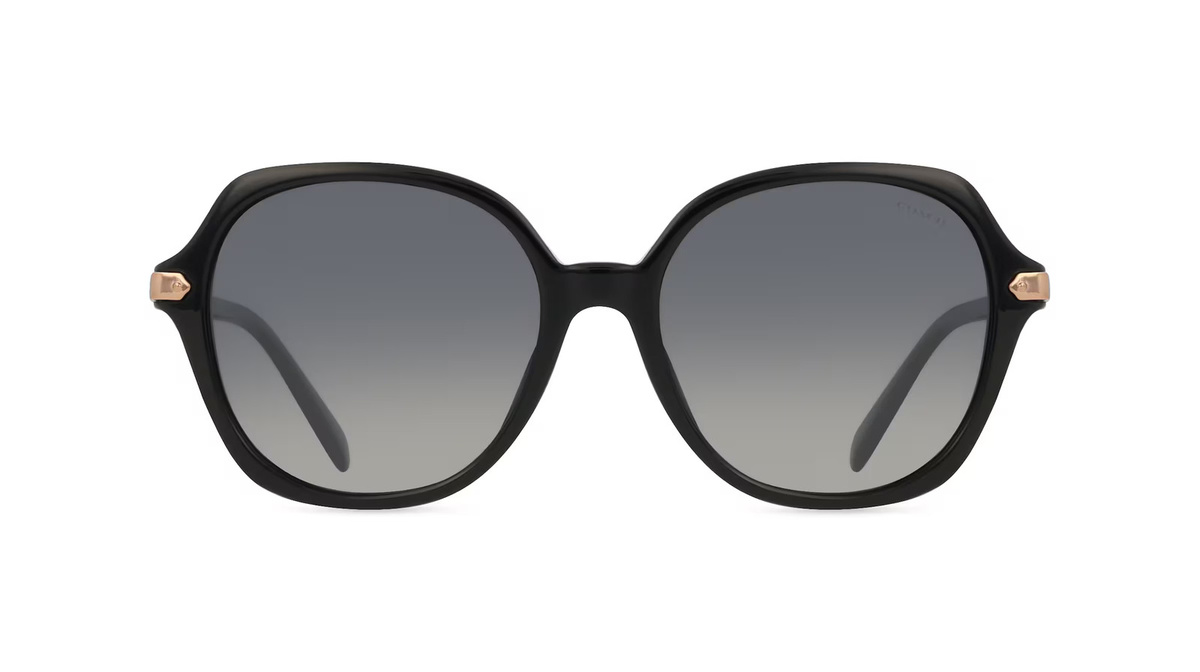 Coach HC8377U Sonnenbrille Damen, Vollrand, Rund, Acetat, Schwarz - Bild 1