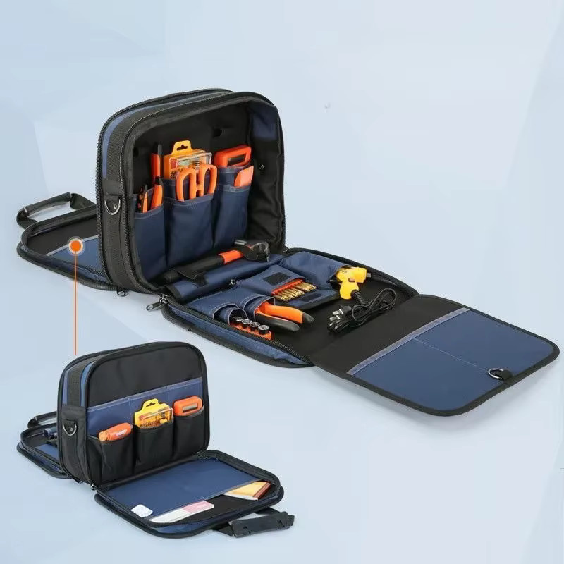 OLOEY Werkzeugtasche für Elektriker und Mechaniker, tragbarer Organizer aus Oxford-Gewebe, Blau - Bild 3